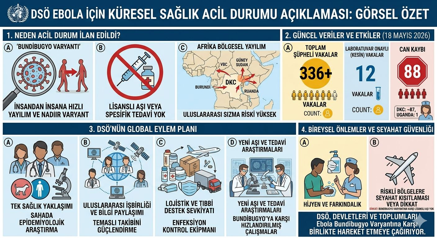 DSÖ Ebola İçin Küresel Sağlık Acil Durumu Açıklaması Görsel Özeti